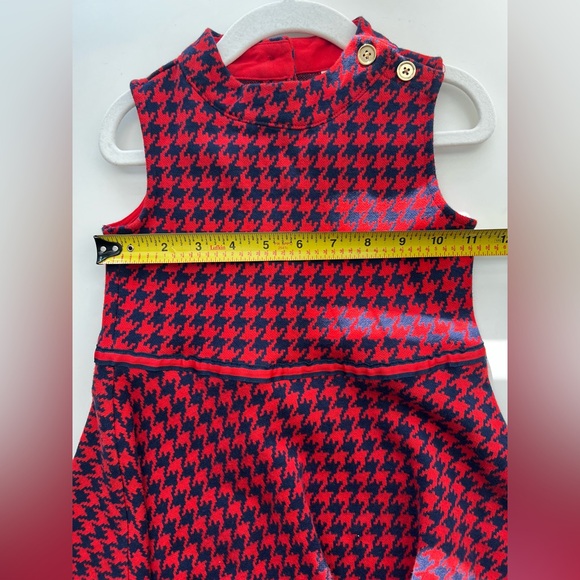 JANIE & JACK Dress Red Houndstooth Sleeveless Button Back 5 - Picture 4 of 5